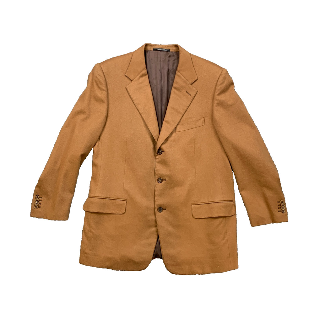 Vintage Ermenegildo Zegna Blazer Mens 44 Roasted Pecan Pure Cashmere 3-Button